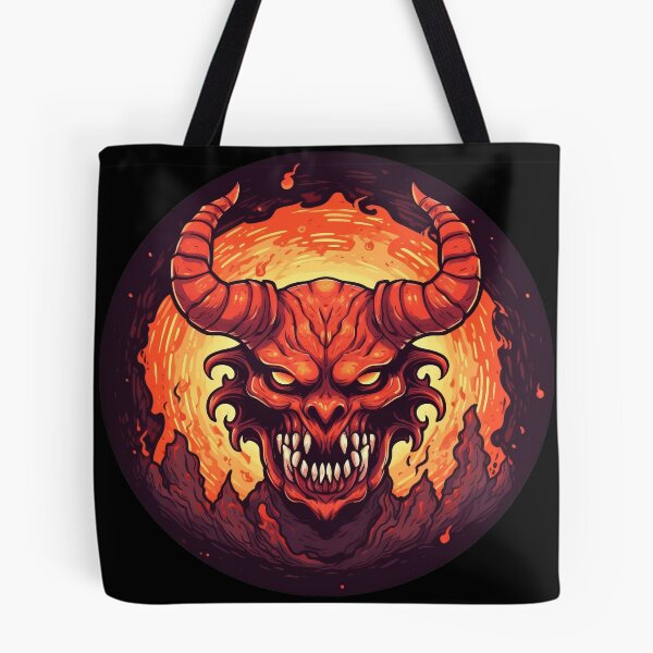 Item preview, Menacing Horned Demon - lovers of mystery and the occult - Motorcycle Helmet Car Bumper Design designed and sold by Pllandsdesign.