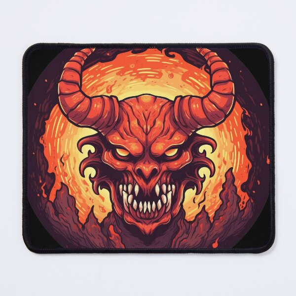 Item preview, Menacing Horned Demon - lovers of mystery and the occult - Motorcycle Helmet Car Bumper Design designed and sold by Pllandsdesign.