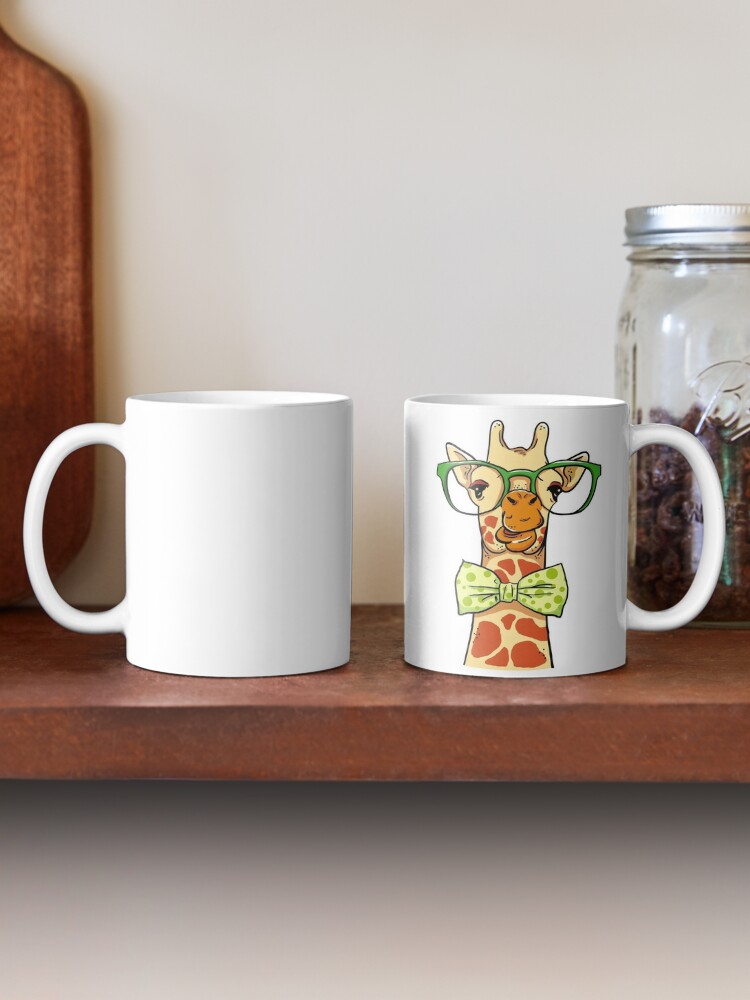 Funky Giraffe Hipster Funny Animal Portraits Coffee Mug