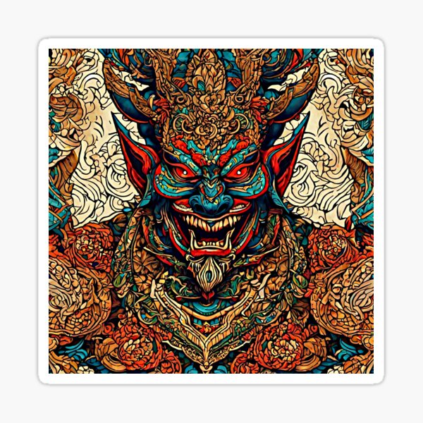 Item preview, The giant Thai-style artwork tattoo on his back depicted an intricately detailed mythical creature, with its vibrant colors and intricate patterns capturing the essence of traditional Thai artistry. designed and sold by Best-Art-32.