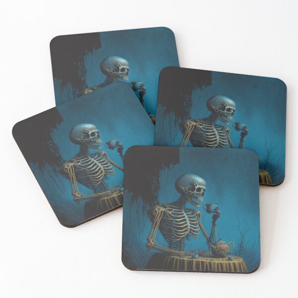 Item preview, Surreal Skeleton Tea Time designed and sold by twisted-dot.