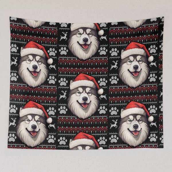 Aperçu de l'œuvre Alaskan Malamute Ugly Sweater Christmas créée et vendue par rafaeltto.
