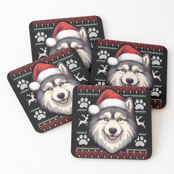 Aperçu de l'œuvre Alaskan Malamute Ugly Sweater Christmas créée et vendue par rafaeltto.