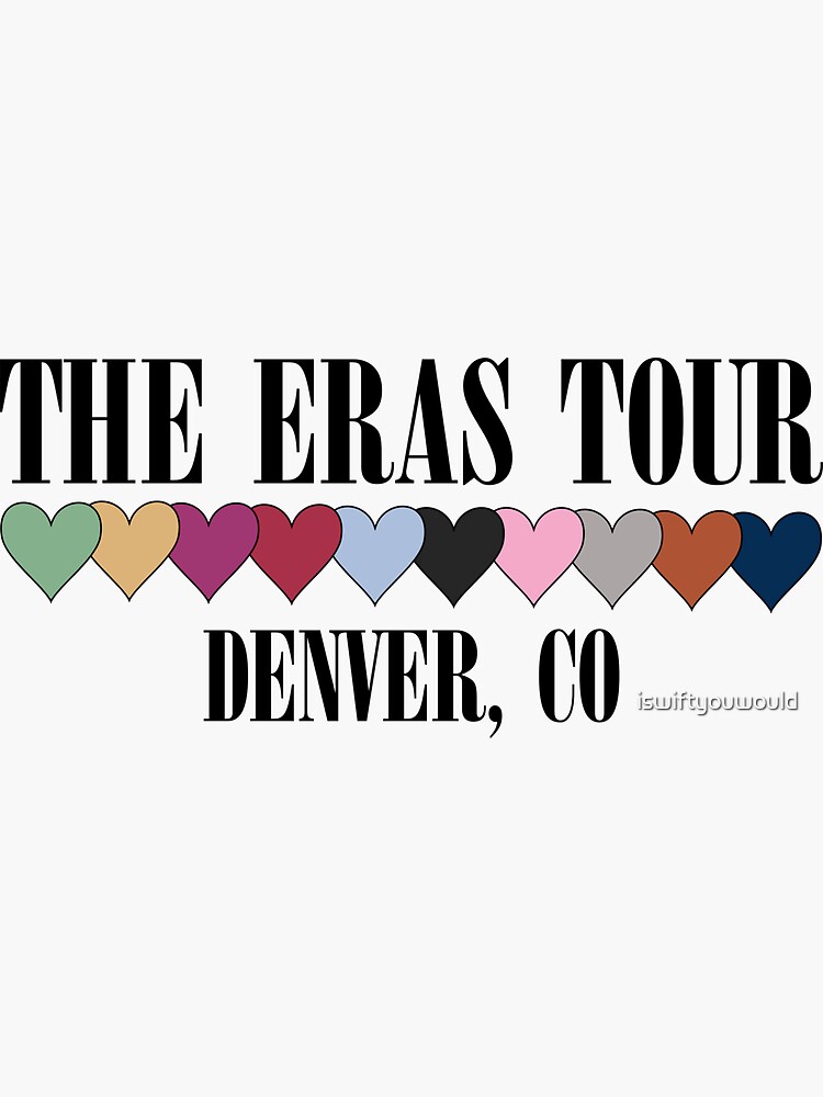 The Eras Tour Denver Colorado Hearts Sticker for Sale by