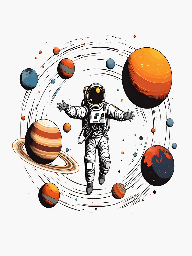 Floating Cosmonaut Spaceman Vinyl Sticker