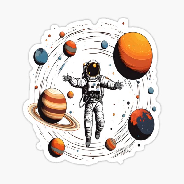 Astronaut Space Tea Mug Aesthetic Space Gift' Sticker