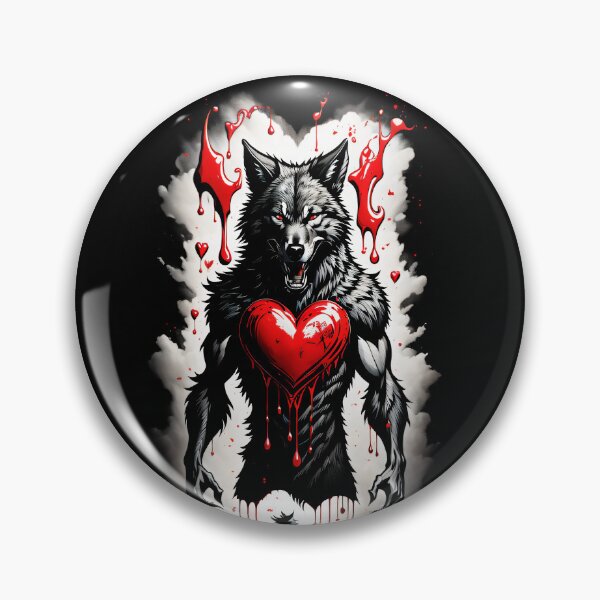 Item preview, Heart Of Wolf Blood Rose Love Werewolf Graphic Design designed and sold by danielapetkova.