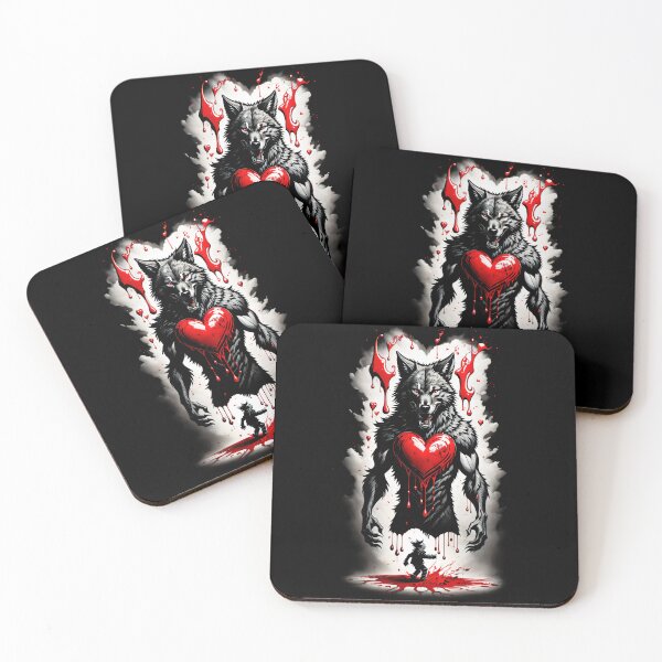 Item preview, Heart Of Wolf Blood Rose Love Werewolf Graphic Design designed and sold by danielapetkova.