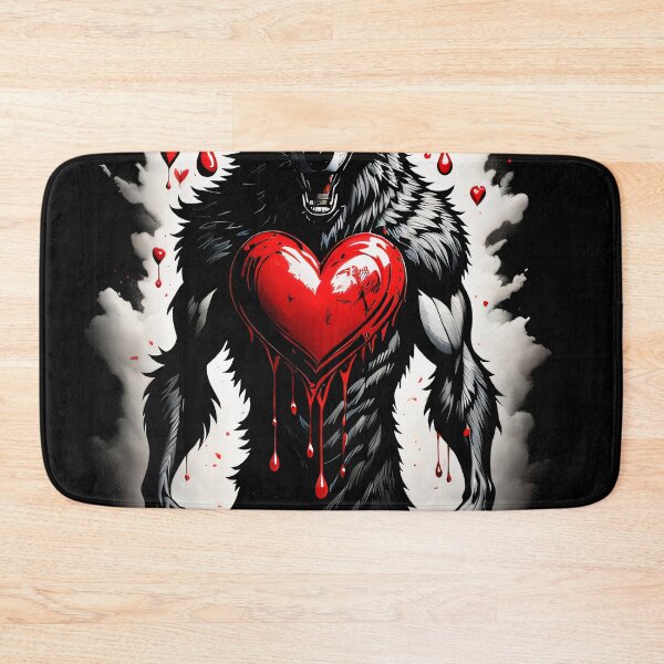 Item preview, Heart Of Wolf Blood Rose Love Werewolf Graphic Design designed and sold by danielapetkova.