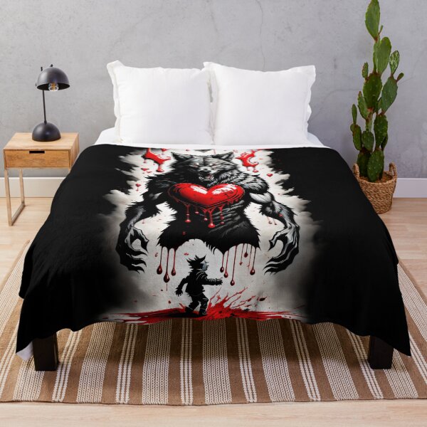 Item preview, Heart Of Wolf Blood Rose Love Werewolf Graphic Design designed and sold by danielapetkova.