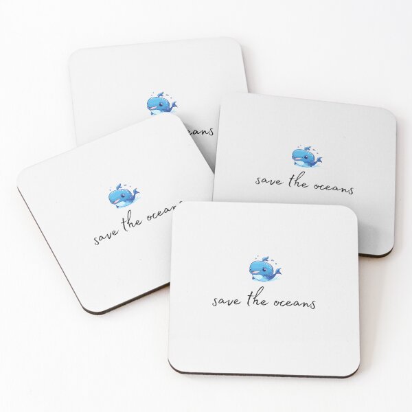 Item preview, Whale motif with black "save the oceans" lettering designed and sold by Wild-Spring.