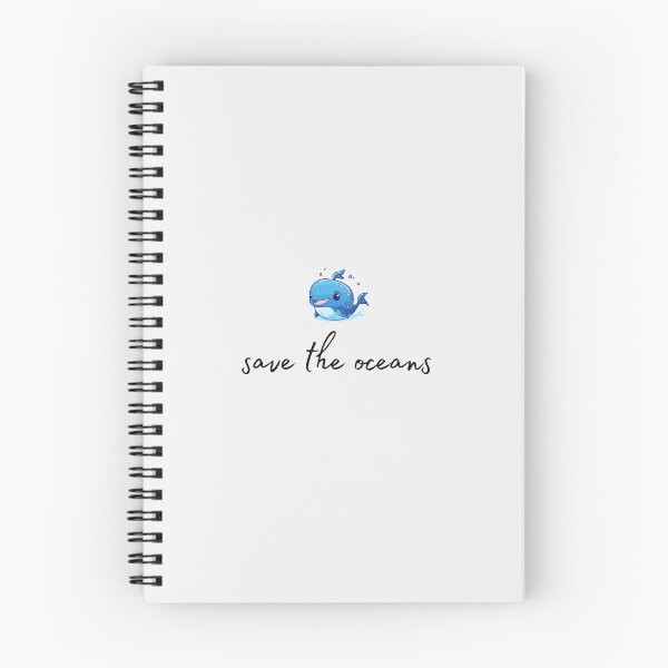 Item preview, Whale motif with black "save the oceans" lettering designed and sold by Wild-Spring.