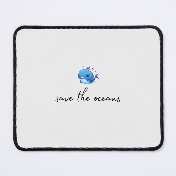 Item preview, Whale motif with black "save the oceans" lettering designed and sold by Wild-Spring.