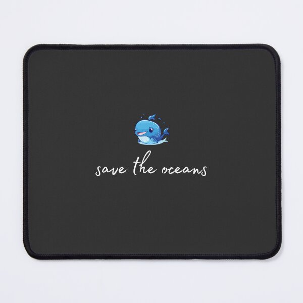 Item preview, Whale motif with white "save the oceans" lettering designed and sold by Wild-Spring.