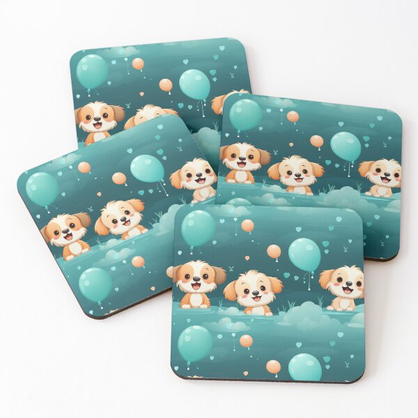 Item preview, Adorable Puppies and Balloons Pattern – Cute Dog Art designed and sold by FuroAI.
