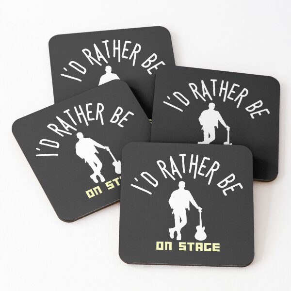 Item preview, I´d rather be on music stage, guitarist. White text and image. Gifts & Merchandise. designed and sold by LindaLG.