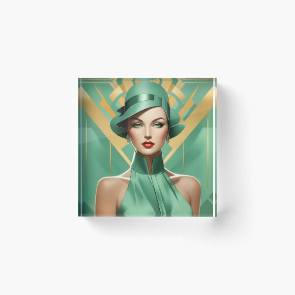 Item preview, Bauhaus Deco Fusion: Radiant Woman in Color (Print, Clothing, Wall decor) designed and sold by VonRauenfeld.