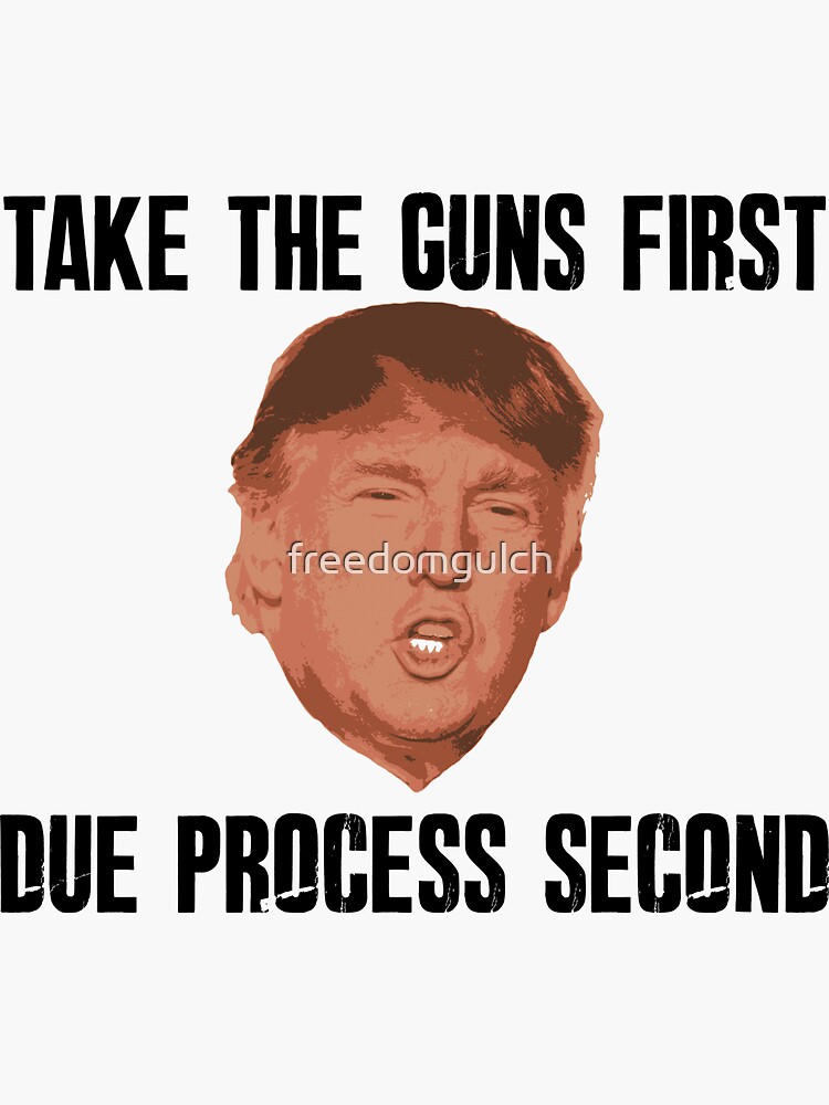 Donald Trump - Take the guns first, due process second&rdquo; Sticker 