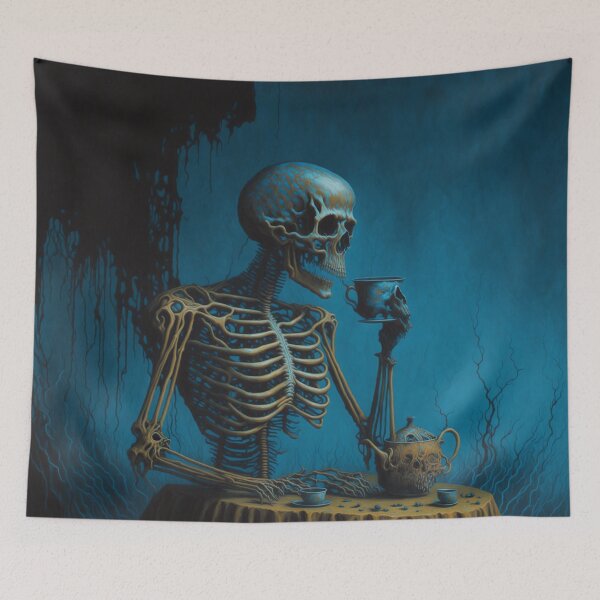 Item preview, Surreal Skeleton Tea Time designed and sold by twisted-dot.