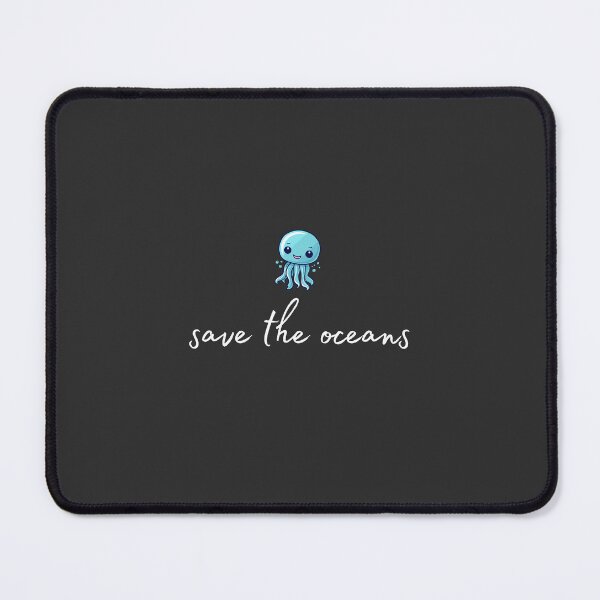 Item preview, Jellyfish motif with white "save the oceans" lettering designed and sold by Wild-Spring.