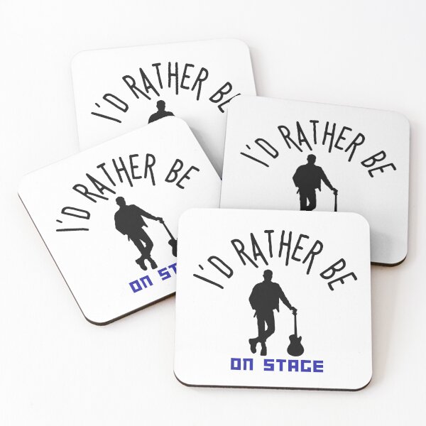 Item preview,  I´d rather be on music stage, guitarist. Black text and image. Gifts & Merchandise.  designed and sold by LindaLG.