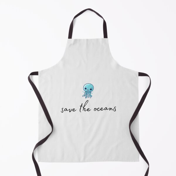 Item preview, Jellyfish motif with black "save the oceans" lettering designed and sold by Wild-Spring.