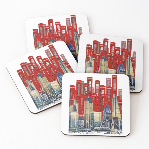Item preview, London sign with red skyscrapers designed and sold by Yatoff.