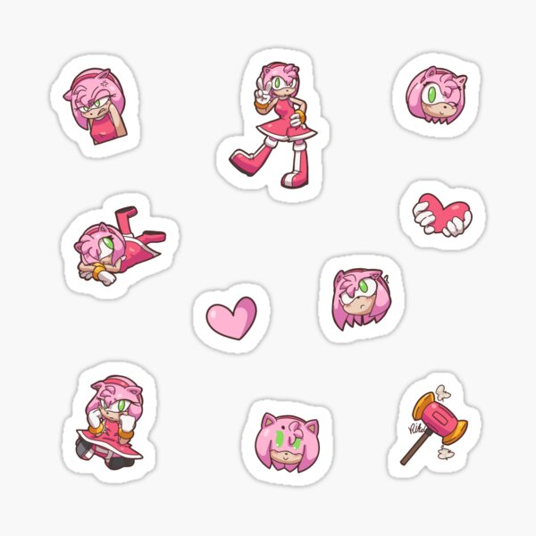 Item preview, Amy Rose Sticker Pack designed and sold by lavvacarterart.