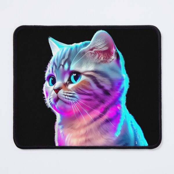 Item preview, Shy Cat In Neon Futuristic Color designed and sold by Puristock.