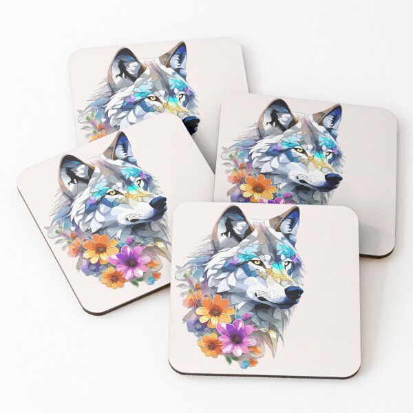 Item preview, Wolf with flowers 9 designed and sold by SchokoGoth.