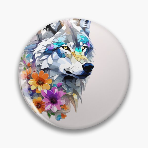 Item preview, Wolf with flowers 9 designed and sold by SchokoGoth.