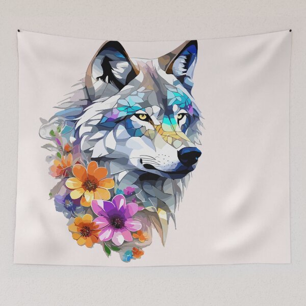 Item preview, Wolf with flowers 9 designed and sold by SchokoGoth.