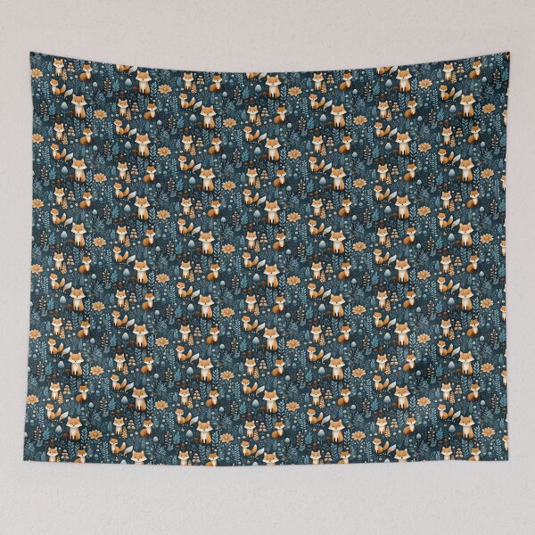 Item preview, Adorable foxs in flower garden seamless pattern  designed and sold by Miklac.