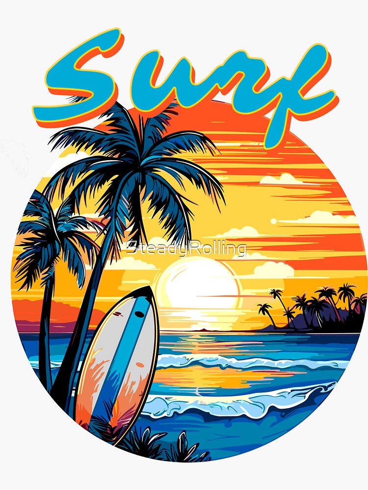 Just Another Surf Shirt With Hack Of A View Sticker for Sale by  SteadyRolling