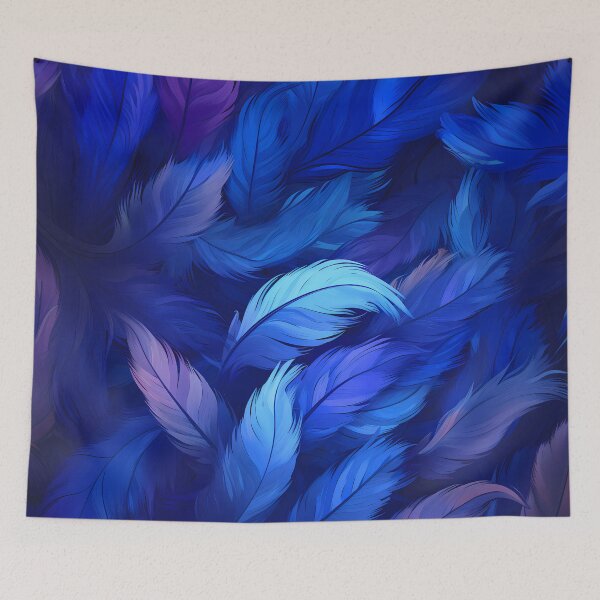Item preview, Royal Blue Feather Pattern designed and sold by Faellery.