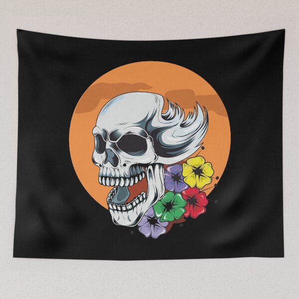 Item preview, Skull and flower cute designed and sold by ArtisticPen-art.