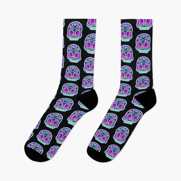 Item preview, Neon Day of the Dead Skull Halloween  designed and sold by PollyPositiveUK.