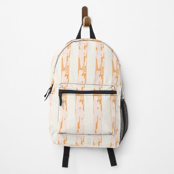 Item preview, Striped Watercolor Tree Trunks in Orange on White designed and sold by ara-designs.