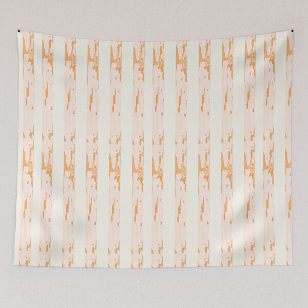 Item preview, Striped Watercolor Tree Trunks in Orange on White designed and sold by ara-designs.