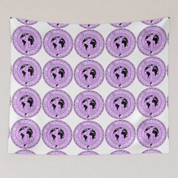 Item preview, We Are All Children of the Same Universe - World Religions Symbols with Earth & Peace Sign - Light Purple designed and sold by litmusician.