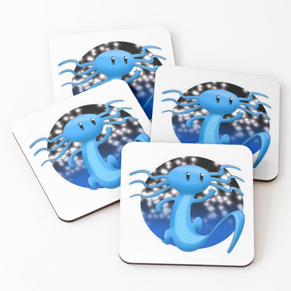 Item preview, Blue Axolotl with No Expression Sticker and Shirt Design by ZeesDesign on Redbubble designed and sold by ZEESDESIGN.