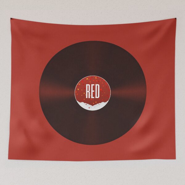 Item preview, Red Album Fall Leaves Cloudy Vinyl Design  designed and sold by doria-photos.