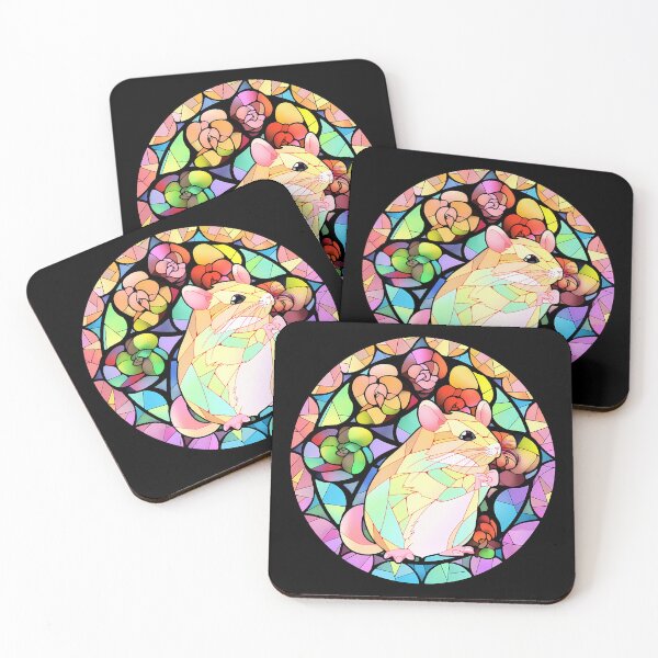 Item preview, Colorful glass stained hamsters design designed and sold by octoboobs.