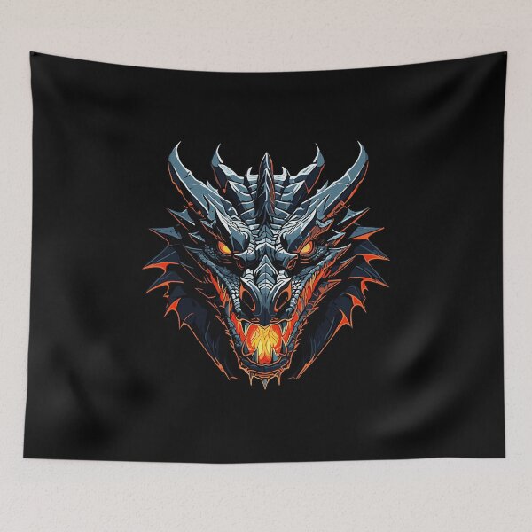Item preview, Scary Black Dragon Head designed and sold by HoruXtore.