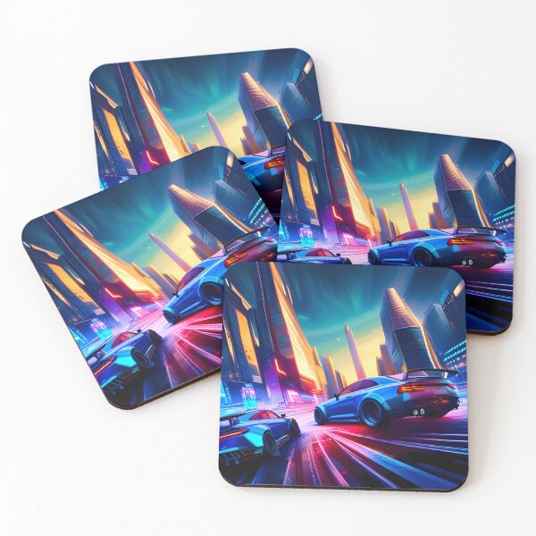 Item preview, Coches de carreras en un adelantamiento designed and sold by Ink Art Design.