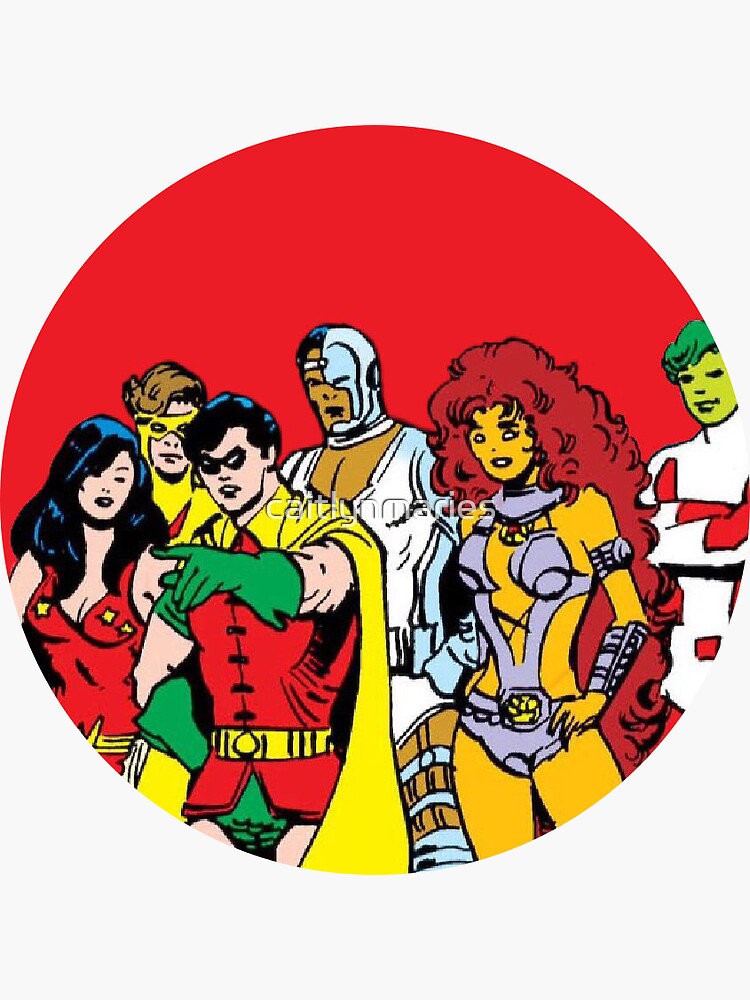 "new teen titans" Sticker for Sale by caitlynmaries Redbubble
