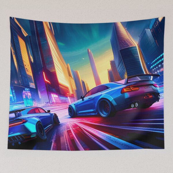 Item preview, Racing Cars In An Overtake designed and sold by Ink Art Design.