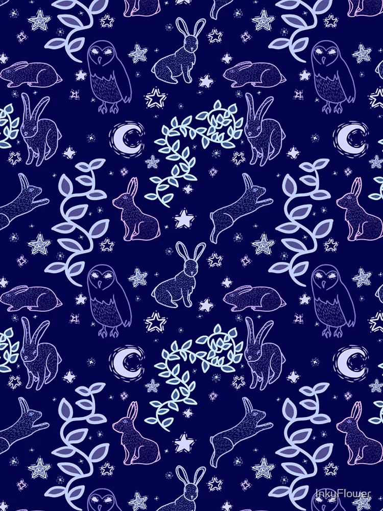 Thumbnail 4 of 4, iPhone Case, Midnight Rabbits designed and sold by InkyFlower.