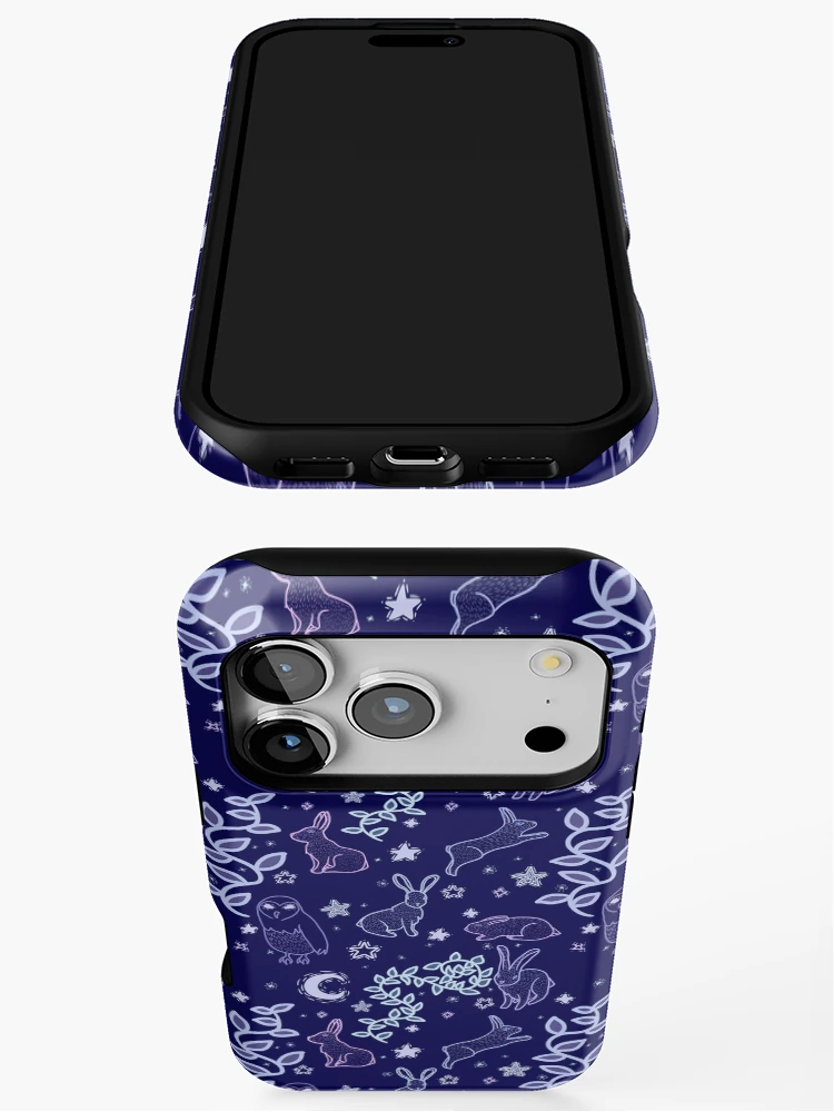 Thumbnail 3 of 4, iPhone Case, Midnight Rabbits designed and sold by InkyFlower.