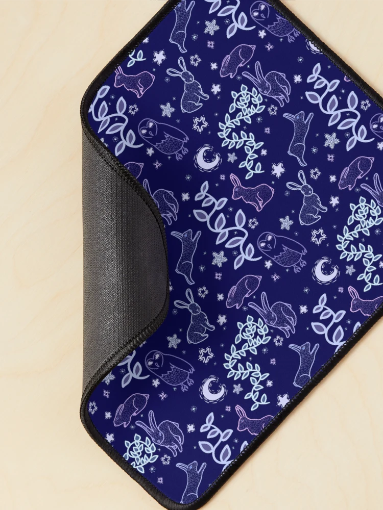 Thumbnail 2 of 5, Mouse Pad, Midnight Rabbits designed and sold by InkyFlower.